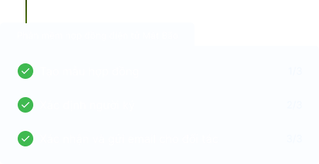 Tạo mẫu, xác định người ký, gửi email cho đối tác