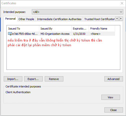Hướng dẫn khắc phục lỗi cài đặt Token