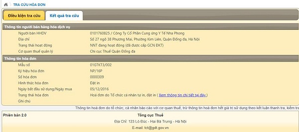Website tra cứu hóa đơn điện tử
