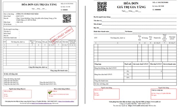 Mẫu hóa đơn giá trị gia tăng Mắt Bão