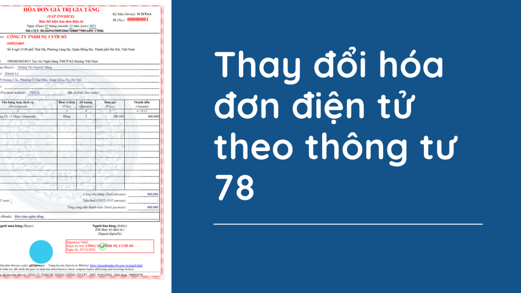 Thay doi hoa don dien tu theo thong tu 78