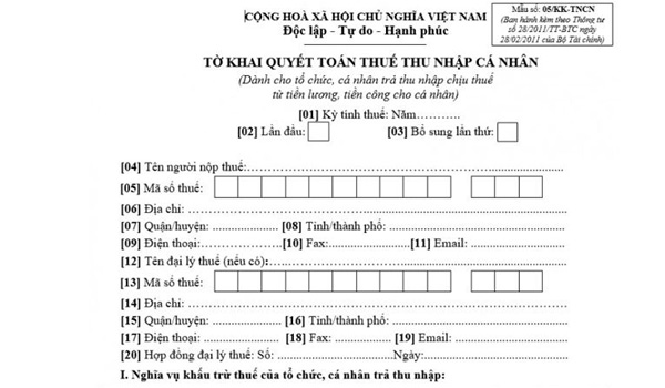báo cáo thuế theo quý