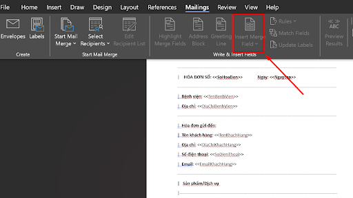 Hoàn thành mail merge để tối ưu hóa công việc