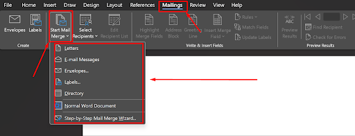 Hoàn thành từng bước Mail Merge trong kế toán