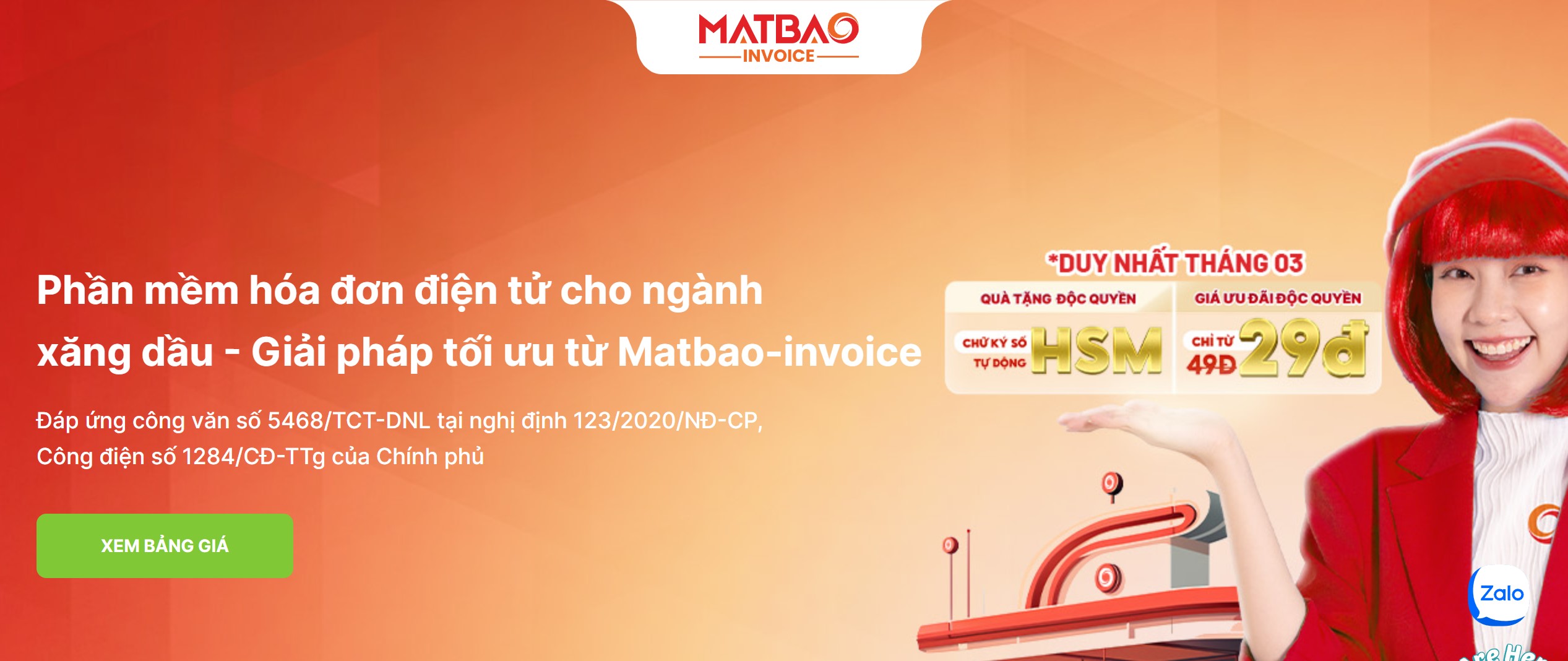 Phần mềm hóa đơn điện tử xăng dầu Matbao Invoice