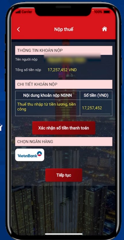 Xác nhận mức đóng thuế thu nhập cá nhân