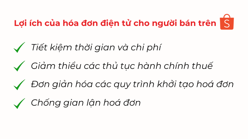 Lợi ích của hoá đơn điện tử E-com Shopee